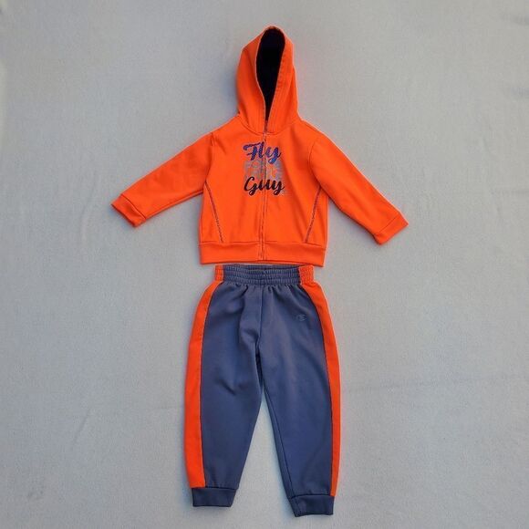 Champion Orange and Gray Hoodie Jacket and Joggers Size 4T - Picture 1 of 16